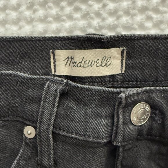 Madewell High Rise Denim Shorts Washed Charcoal Womens Size 27 Distressed‎ - Picture 5 of 7